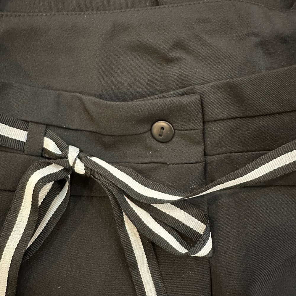 Bianca Nygard  SZ 12 Black Pants Office straight leg with belt, black and white - Picture 5 of 6